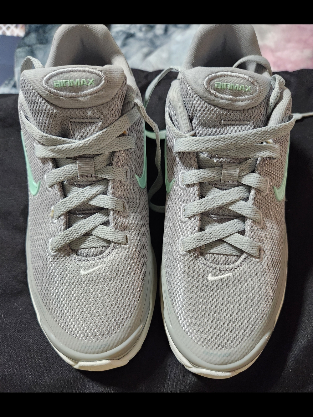 Nike Women's Air Max Running Sneakers - Gray with Mint Accents